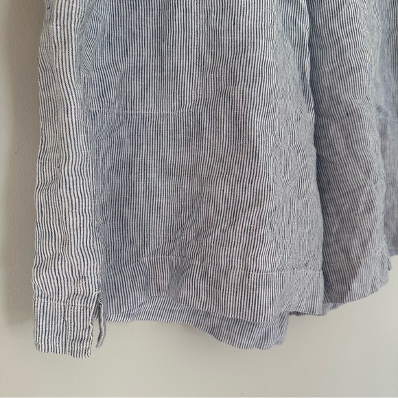 Poetry Linen Blue & White Striped Drawstring Shorts Size 16 Women’s - Picture 3 of 8